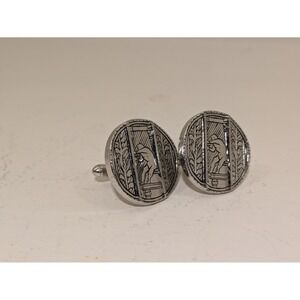 Swank Art Deco Roman & Greek Ancient Coin Style Cufflinks